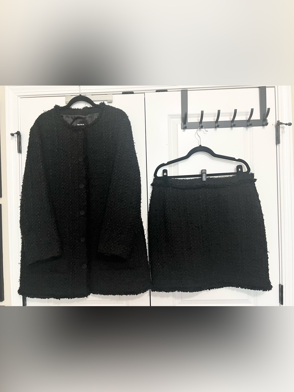 BOSS Black Tweed Jacket & Skirt Suit Set – US 10/12